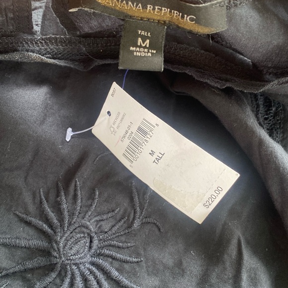 NWT! BANANA REPUBLIC BLACK SELENE EMBROIDERED MIDI DRESS MEDIUM TALL MT festival - Picture 7 of 7